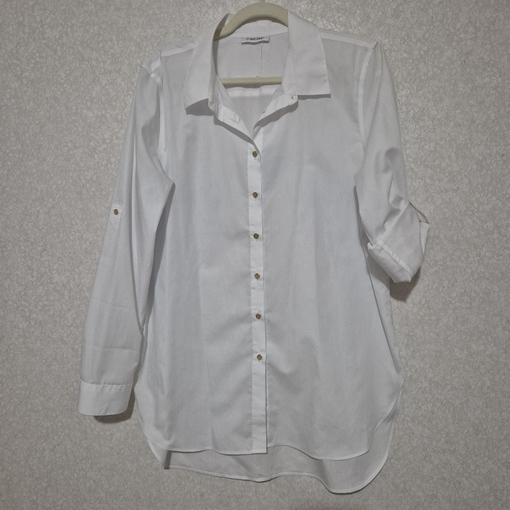 Calvin Klein Crisp White Shirt..size:L - Picture 2 of 11